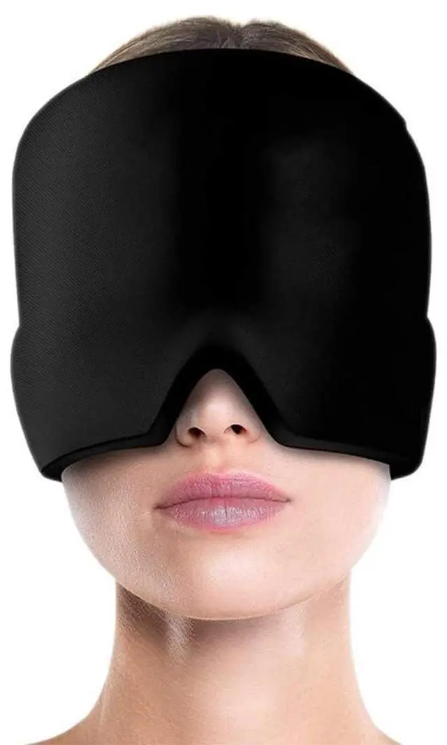 Main image of Men Women Sleep Eye Mask Cooling Head Wrap for Sleeping, Micro Weighted Eyeshade Elastic Blackout Eye Cover Reusable Eye Blindfold Travel Eyeshade with Cooling/Heated Gel Pad