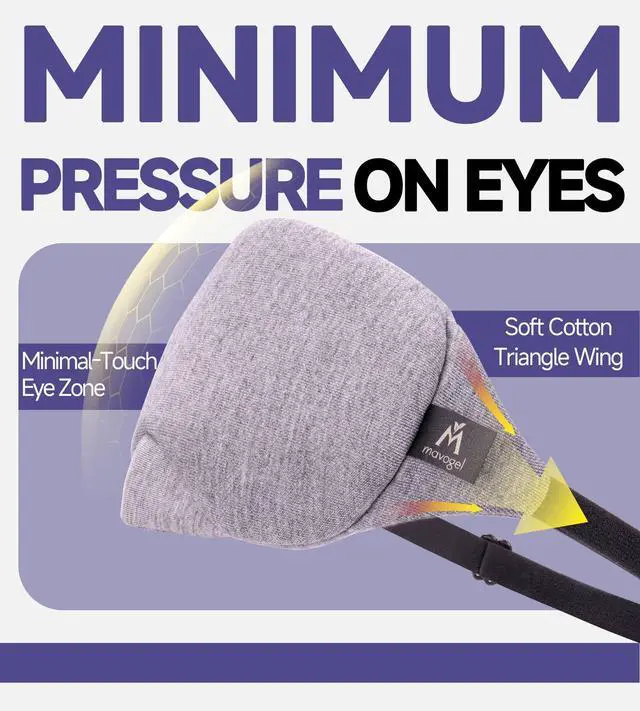 Alt view image 5 of 7 - Cotton Sleep Eye Mask, Light Blocking with Adjustable Nose Bridge