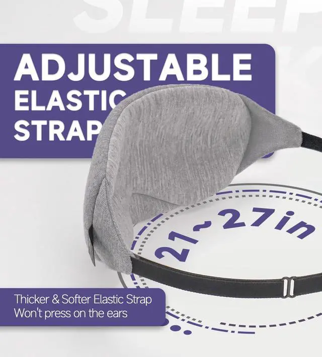 Alt view image 7 of 7 - Cotton Sleep Eye Mask, Light Blocking with Adjustable Nose Bridge