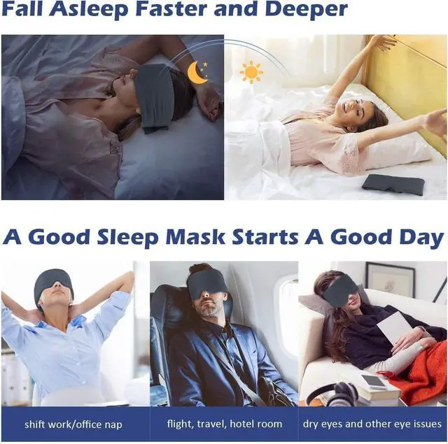 Alt view image 6 of 7 - Full Coverage Sleep Mask for Sleeping, Light Blocking Eye Mask