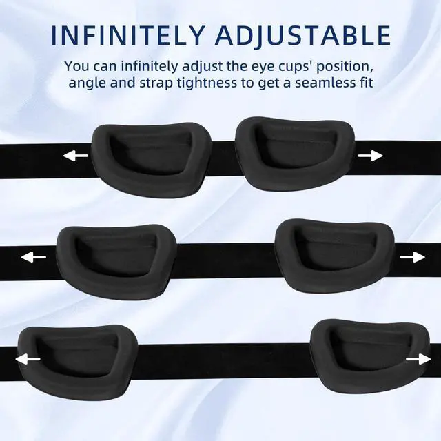 Alt view image 5 of 7 - Sleep Eye Mask for Sleeping, 100% Blackout Eye Mask for Women & Men, 3D Contoured Zero Pressure Design, Adjustable Soft Blindfold, Eyelash Friendly Sleep Mask for Travel, Nap & Night Sleep