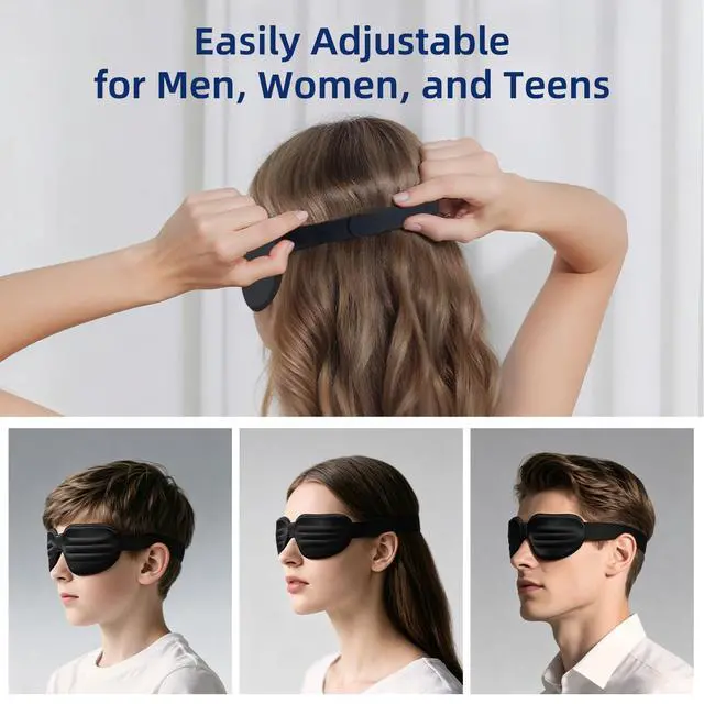 Alt view image 7 of 7 - Sleep Eye Mask for Sleeping, 100% Blackout Eye Mask for Women & Men, 3D Contoured Zero Pressure Design, Adjustable Soft Blindfold, Eyelash Friendly Sleep Mask for Travel, Nap & Night Sleep