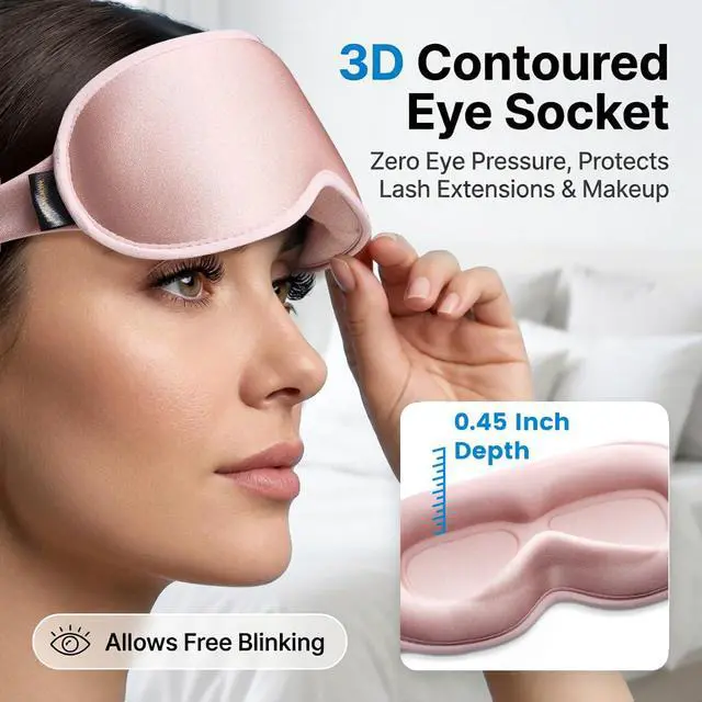 Alt view image 4 of 7 - Weighted Eye Masks for Sleep, 3D Blackout Sleep Mask for Women