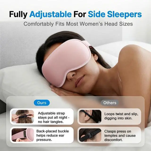 Alt view image 5 of 7 - Weighted Eye Masks for Sleep, 3D Blackout Sleep Mask for Women