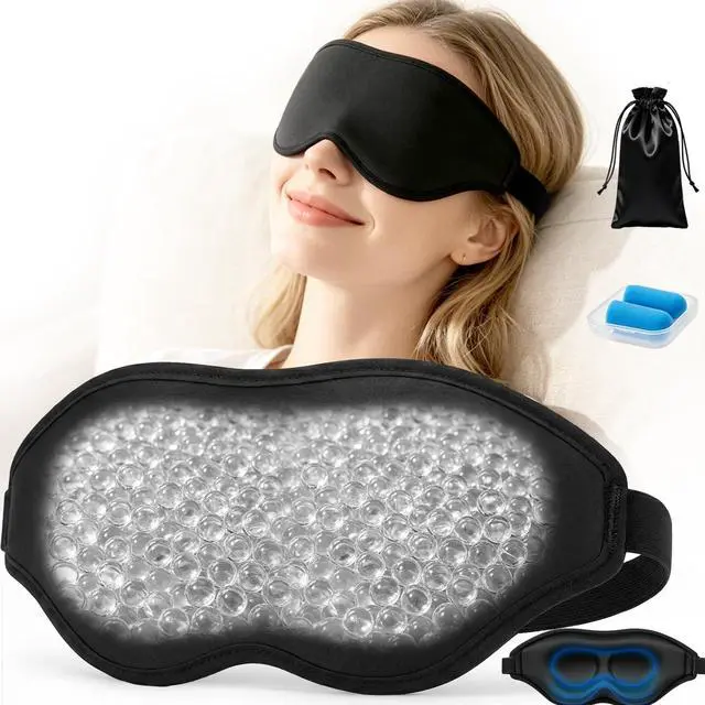 Main image of Weighted Sleep Mask for Sleeping-100% Blackout 3D Eye Mask Cover for Women & Men-Gentle Pressure for Lash Extensions-Zero Pressure Comfort Adjustable Strap-Travel, Meditation-(Black)