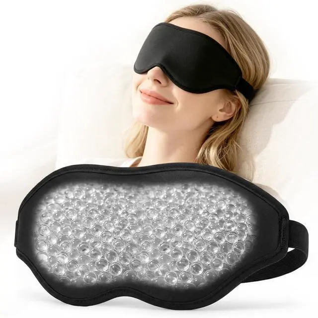 Alt view image 7 of 7 - Weighted Sleep Mask for Sleeping-100% Blackout 3D Eye Mask Cover for Women & Men-Gentle Pressure for Lash Extensions-Zero Pressure Comfort Adjustable Strap-Travel, Meditation-(Black)