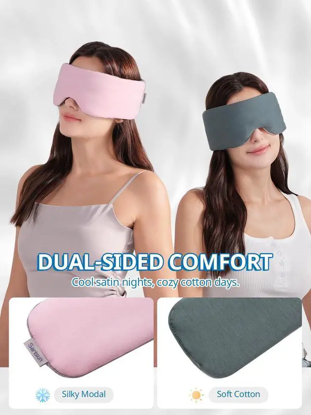 Alt view image 2 of 7 - Sleep Mask Dual-Side Blackout Eye Masks for Sleeping Men&Women