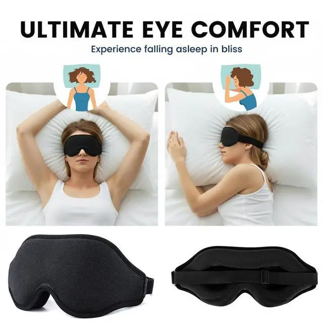 Alt view image 7 of 7 - 3D Zero-Pressure Sleep Mask with Cooling Gel | 100% Blackout Eye Cover for Puffy Eyes, Migraines & Dry Eyes | Hot & Cold Therapy for Deep Sleep & Relaxation