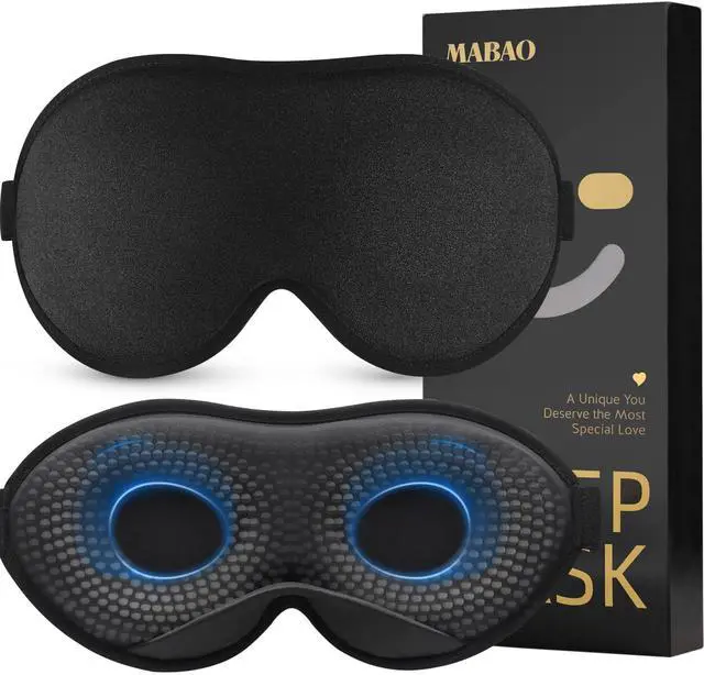 Main image of 2 Packs Weighted Sleep Mask, 100% Blackout Blindfold for Sleeping