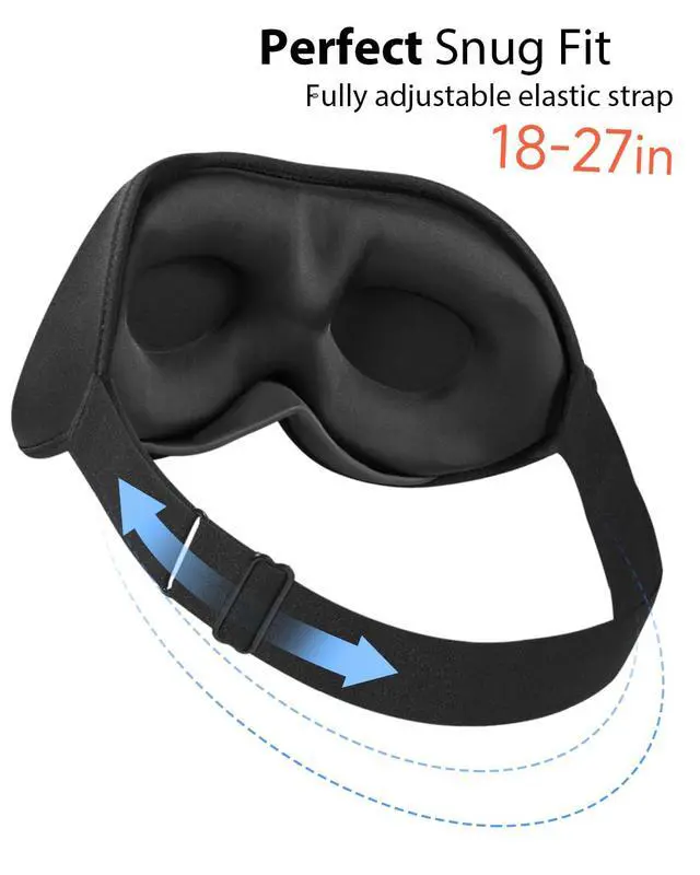 Alt view image 7 of 7 - 2 Packs Weighted Sleep Mask, 100% Blackout Blindfold for Sleeping