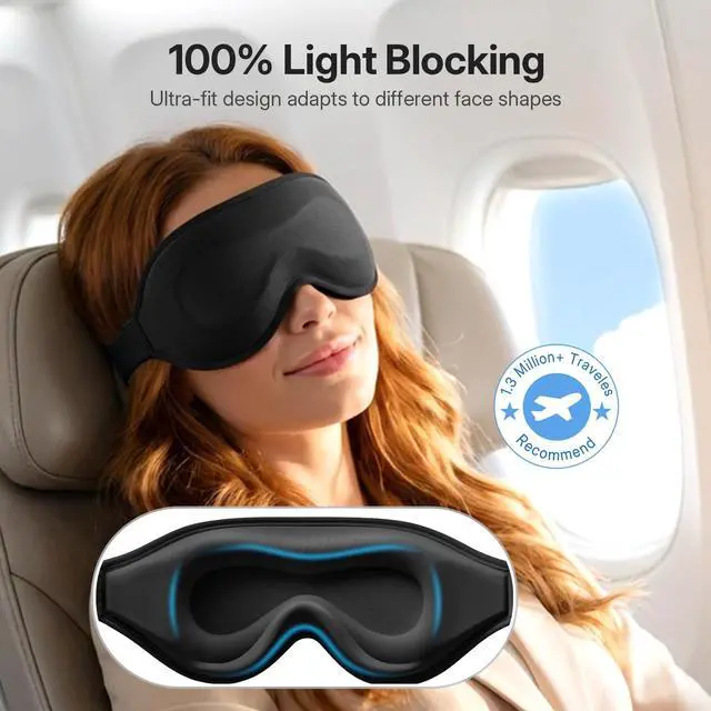 Alt view image 4 of 7 - Sleep Mask for Lash Extension, Blackout Sleeping Mask for Women Men