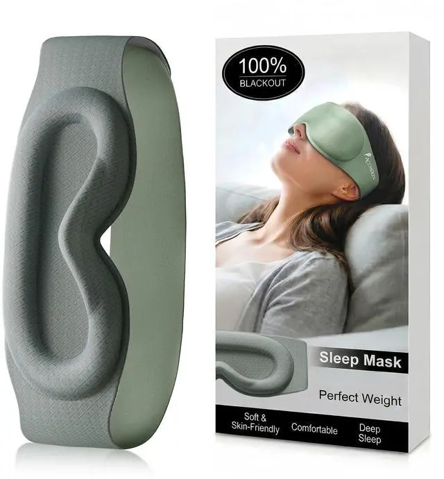 Main image of 100% Blackout Weighted Sleep Mask: 3D Contoured Eye Mask with Full Coverage for Lash Extension - Soft Memory Foam,Adjustable Size - Eye Cover for Airplane Travel Essential,Meditation Blindfold