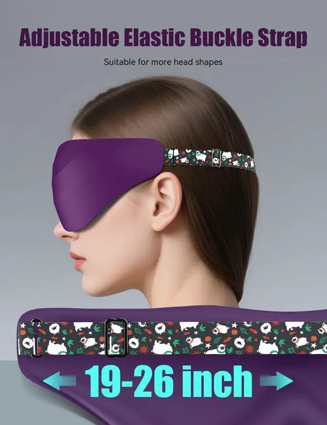 Alt view image 6 of 7 - Sleep Mask for Side Sleeper Women Men, EVA BELLE Eye Mask for Sleeping Light Blocking, 3D Sleeping Mask Blackout, Soft Breathable Eye Shade Cover with Adjustable Elastic Strap for Travel Home Nap Rest