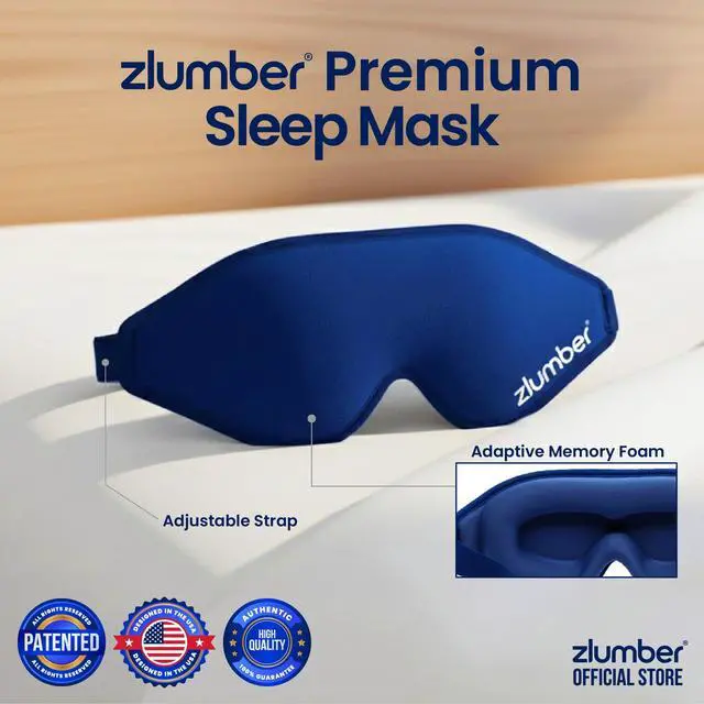 Alt view image 2 of 7 - Premium Eye Sleep Mask for Men & Women - 100% Blackout 3D Contoured Night Eye Mask for Sleeping, Travel Eye Mask & Side Sleeper Mask, Zero Eye Pressure, Adjustable