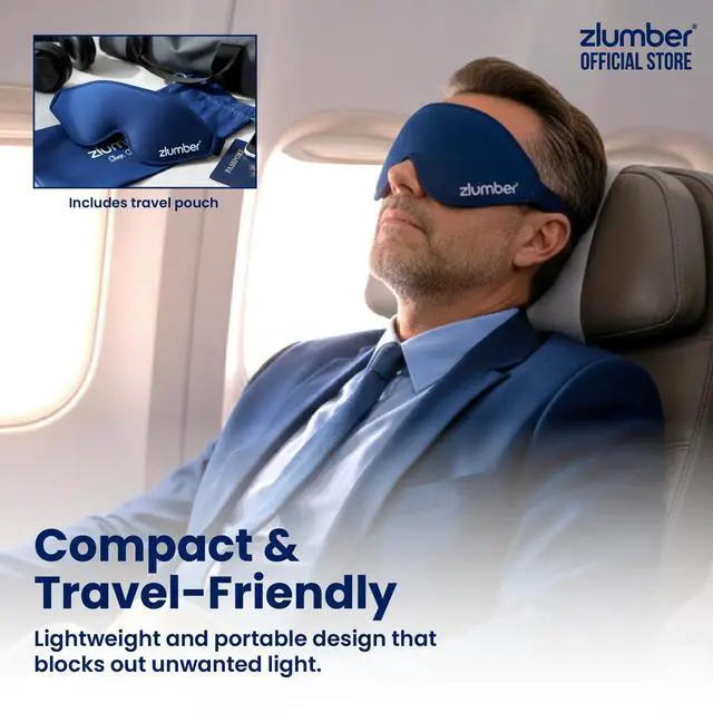 Alt view image 5 of 7 - Premium Eye Sleep Mask for Men & Women - 100% Blackout 3D Contoured Night Eye Mask for Sleeping, Travel Eye Mask & Side Sleeper Mask, Zero Eye Pressure, Adjustable