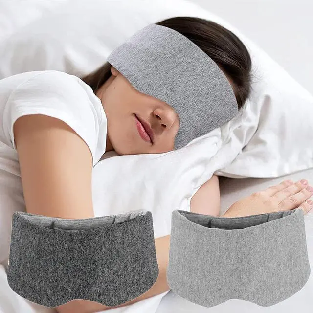 Main image of 2 Pack 100% Cotton Ultra Soft Sleep Mask, Zero Pressure Natural Smooth Eye Cover with Adjustable Strap, Ultimate Sleeping Aid, Blocks Light, Comfortable Blindfold for Airplane/Nap/Travel