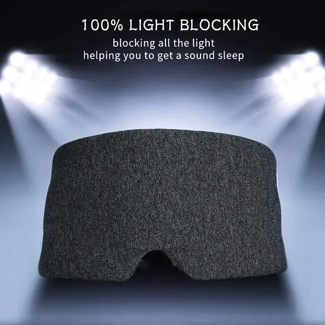 Alt view image 4 of 7 - 2 Pack 100% Cotton Ultra Soft Sleep Mask, Zero Pressure Natural Smooth Eye Cover with Adjustable Strap, Ultimate Sleeping Aid, Blocks Light, Comfortable Blindfold for Airplane/Nap/Travel