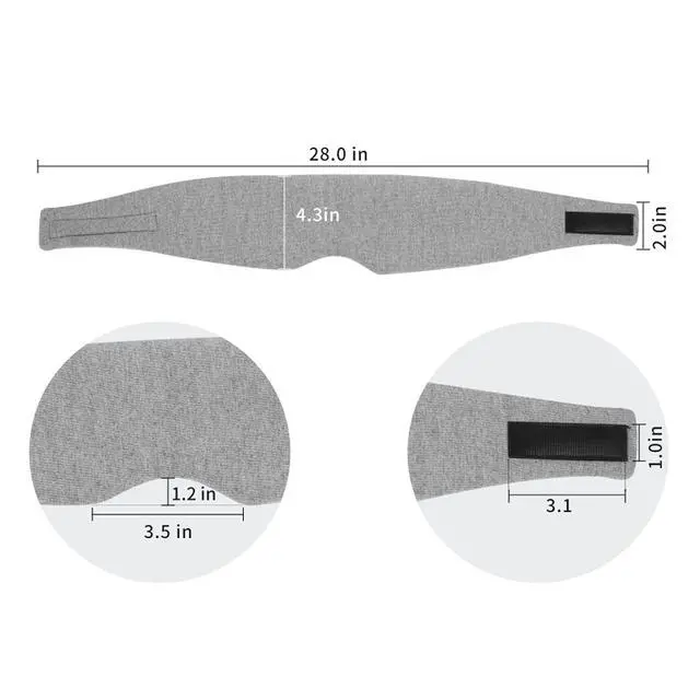 Alt view image 6 of 7 - 2 Pack 100% Cotton Ultra Soft Sleep Mask, Zero Pressure Natural Smooth Eye Cover with Adjustable Strap, Ultimate Sleeping Aid, Blocks Light, Comfortable Blindfold for Airplane/Nap/Travel