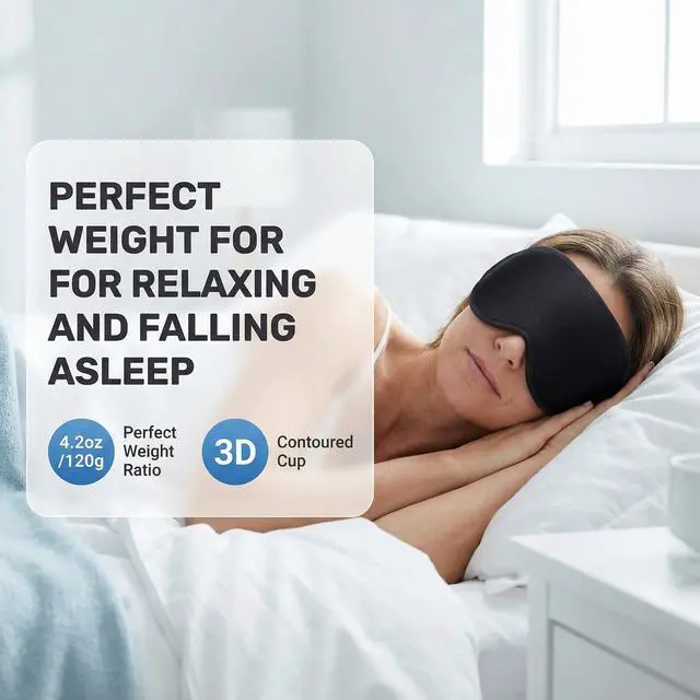 Alt view image 2 of 7 - Weighted Eye Mask for Sleeping 2 Pack: Gentle Pressure Blackout Sleep Mask with 3D Contoured Cups, Zero Eye Pressure Sleep Mask for Lash Extensions, Memory Foam Travel Mask, Black Purple