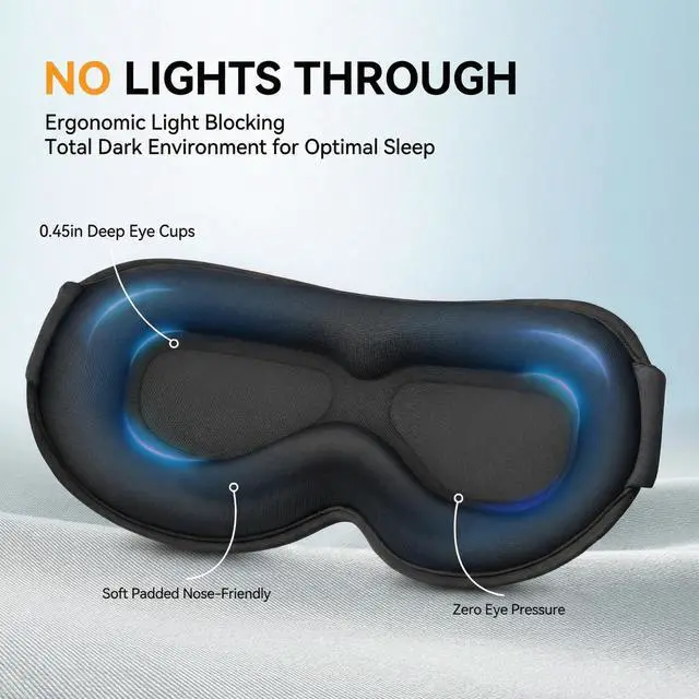 Alt view image 5 of 7 - Weighted Eye Mask for Sleeping 2 Pack: Gentle Pressure Blackout Sleep Mask with 3D Contoured Cups, Zero Eye Pressure Sleep Mask for Lash Extensions, Memory Foam Travel Mask, Black Purple