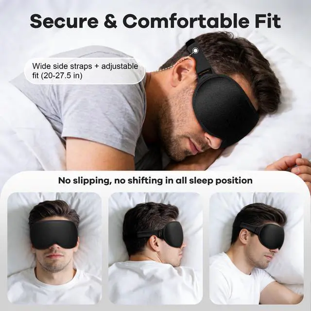Alt view image 7 of 7 - Weighted Eye Mask for Sleeping 2 Pack: Gentle Pressure Blackout Sleep Mask with 3D Contoured Cups, Zero Eye Pressure Sleep Mask for Lash Extensions, Memory Foam Travel Mask, Black Purple