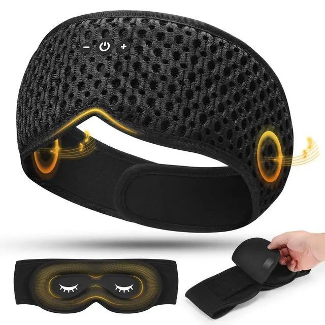 Alt view image 7 of 7 - Bluetooth Sleep Mask HF016 Sleep Headphones with Detachable & Washable 3D Contoured Eye Mask, Integrated Adjustable Hook-and-Loop Eye Masks for Sleep, Perfect for Men/Women/Teens Sleep Gifts