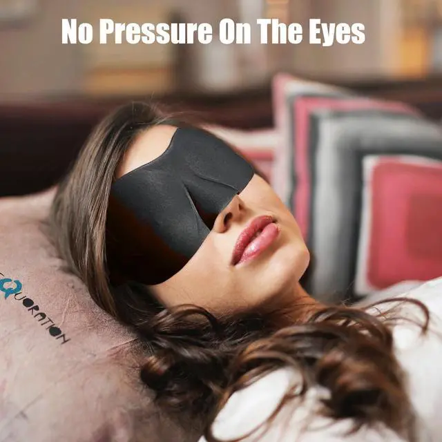 Alt view image 2 of 6 - Sleep Mask Pack of 3, 100% Block Out Light, 3D Eye Masks for Sleeping, Night Blindfold for Men Women, Back and Side Sleeper, Ultralight Travel Eye Cover Multi-Colored