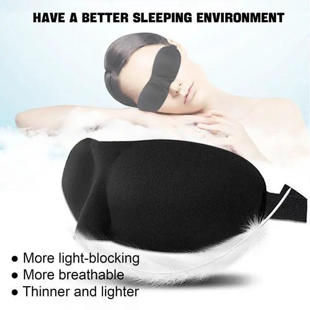 Alt view image 3 of 6 - Sleep Mask Pack of 3, 100% Block Out Light, 3D Eye Masks for Sleeping, Night Blindfold for Men Women, Back and Side Sleeper, Ultralight Travel Eye Cover Multi-Colored