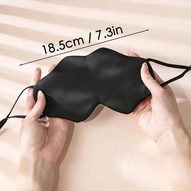 Alt view image 7 of 7 - Cute Cloud Silk Sleeping Mask - Black Double Sided Lightweight Light-Blocking Zero Pressure Cloud Shape Comfortable Blackout Eye Mask Blindfold with Ear for Women Side Sleeper Travel Airplane
