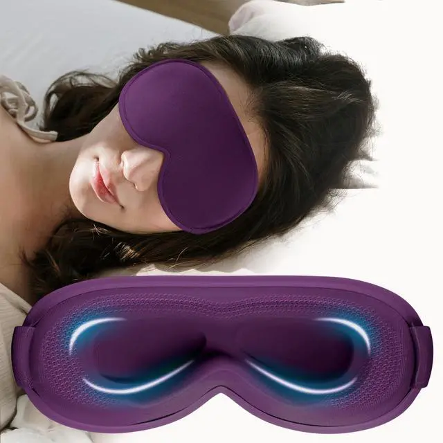 Main image of Weighted Eye Mask Cover for Sleeping - Eye Masks for Sleep with Adjustable Strap, Lash Extension Eye Covers for Women Men, 3D Contoured, Plane Travel Essentials, Blindfold for Meditation