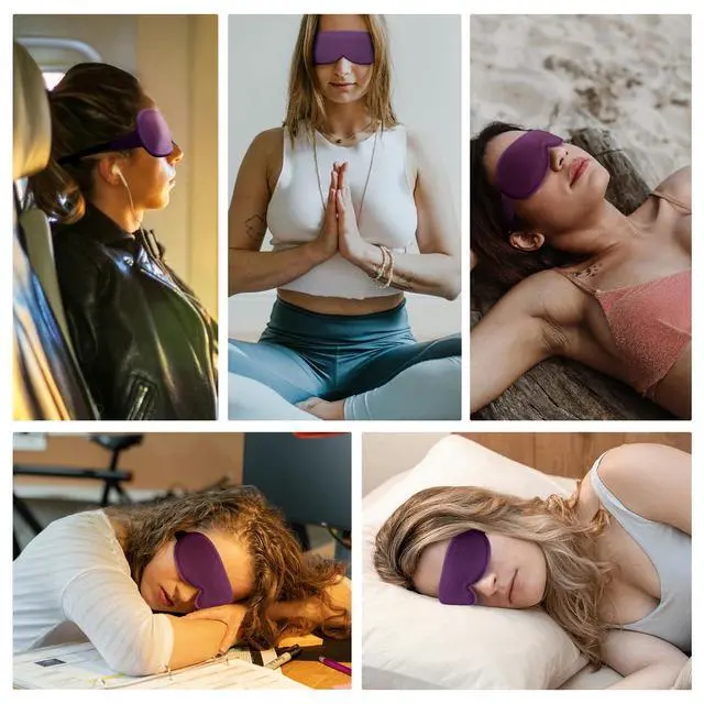 Alt view image 6 of 6 - Weighted Eye Mask Cover for Sleeping - Eye Masks for Sleep with Adjustable Strap, Lash Extension Eye Covers for Women Men, 3D Contoured, Plane Travel Essentials, Blindfold for Meditation