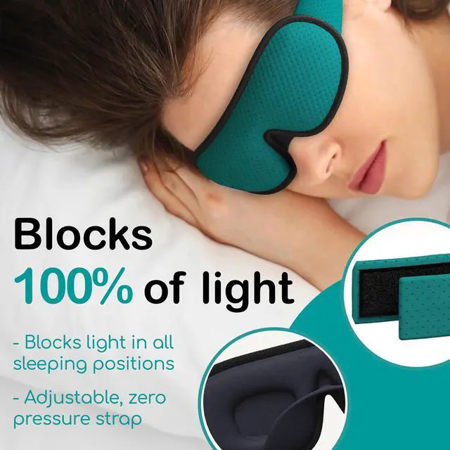 Alt view image 3 of 7 - Sleep Mask Cotton Eye Mask with 3D Memory Foam for Sleeping