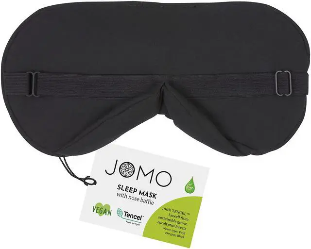 Main image of 100% Tencel Sleep Eye Mask - Black - Superior to Cotton - Light Blocking Travel Blindfold for Men & Women - Ultra-Soft & Comfortable with Adjustable Strap for Restful Sleep