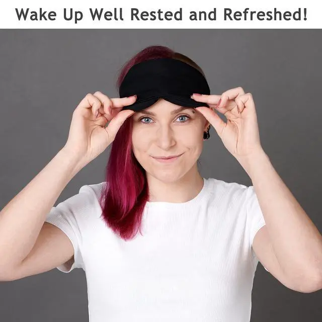 Alt view image 6 of 7 - 100% Tencel Sleep Eye Mask - Black - Superior to Cotton - Light Blocking Travel Blindfold for Men & Women - Ultra-Soft & Comfortable with Adjustable Strap for Restful Sleep