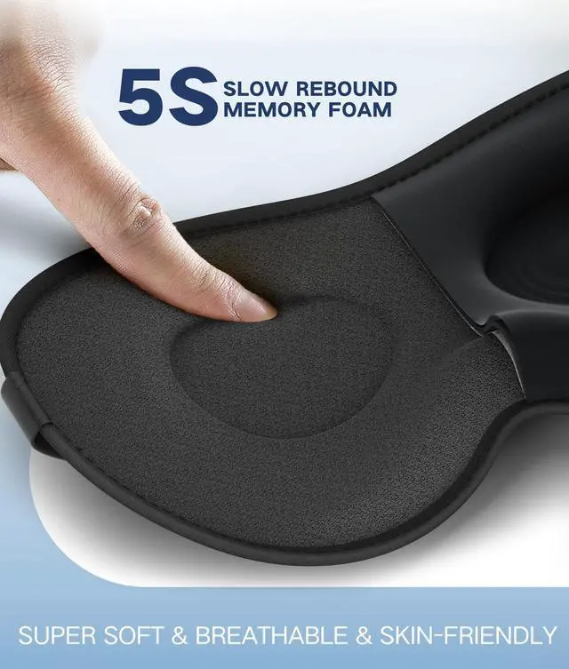 Alt view image 6 of 7 - Sleep Mask for Men Women-Eye Masks for Side Sleepers, 3D Contoured Night Blindfold 100% Blockout Pressure-Free, Soft Lightweight Breathable Eye Cover Shade Sleeping for Airplane, Travel, Black