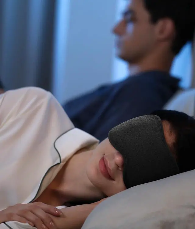 Alt view image 7 of 7 - Sleep Mask for Men Women-Eye Masks for Side Sleepers, 3D Contoured Night Blindfold 100% Blockout Pressure-Free, Soft Lightweight Breathable Eye Cover Shade Sleeping for Airplane, Travel, Black