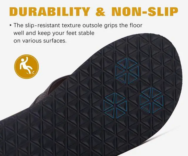 Alt view image 6 of 7 - Mens Leather Flip Flops with Comfortable Arch Support Summer Beach