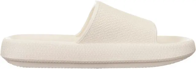 Alt view image 3 of 6 - Women's Slides Cushioned 7.5-8.5 Thick Slippers Home Wear Beige