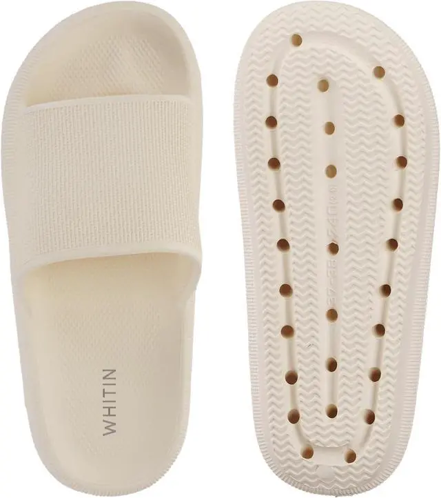 Alt view image 5 of 6 - Women's Slides Cushioned 7.5-8.5 Thick Slippers Home Wear Beige