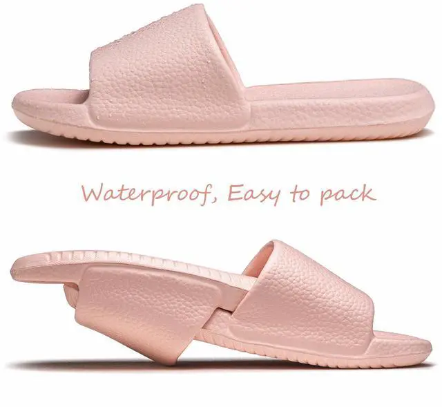 Alt view image 4 of 7 - Slippers for Women, Non-Slip Shower Shoes Quick-drying Material, Ultra-soft Lightweight Slide Sandals with Simple Style