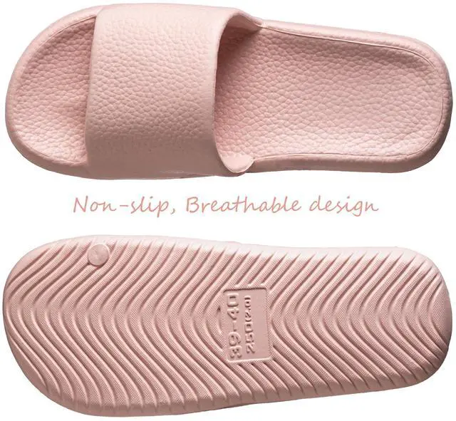 Alt view image 3 of 7 - Slippers for Women, Non-Slip Shower Shoes Quick-drying Material, Ultra-soft Lightweight Slide Sandals with Simple Style
