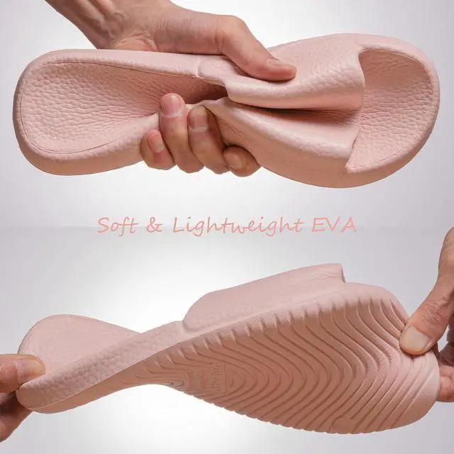 Alt view image 6 of 7 - Slippers for Women, Non-Slip Shower Shoes Quick-drying Material, Ultra-soft Lightweight Slide Sandals with Simple Style