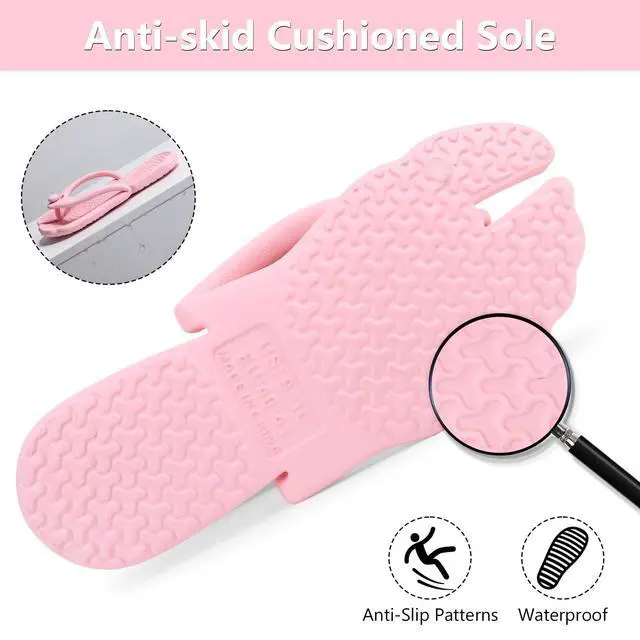 Alt view image 3 of 7 - Flip Flops for Women Men Travel Slippers Shower Shoes Foldable Bathroom Camp Beach Sandals Lightweight Non-Slip Quick Dry