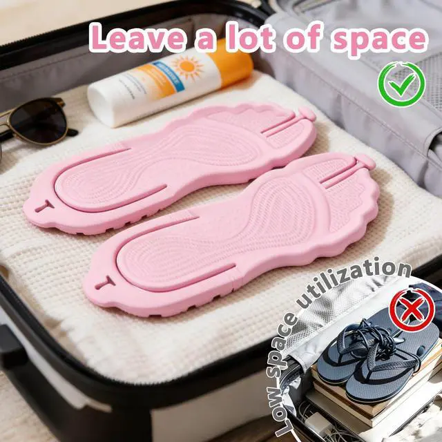 Alt view image 4 of 7 - Flip Flops for Women Men Travel Slippers Shower Shoes Foldable Bathroom Camp Beach Sandals Lightweight Non-Slip Quick Dry