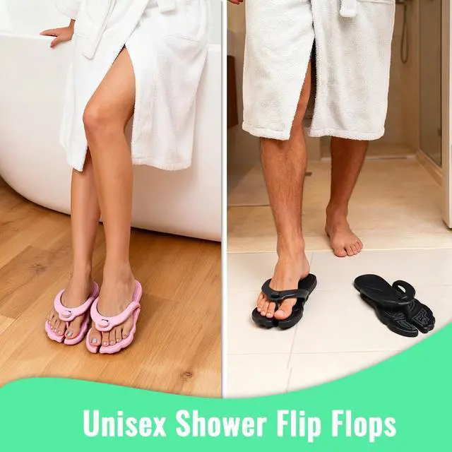 Alt view image 7 of 7 - Flip Flops for Women Men Travel Slippers Shower Shoes Foldable Bathroom Camp Beach Sandals Lightweight Non-Slip Quick Dry