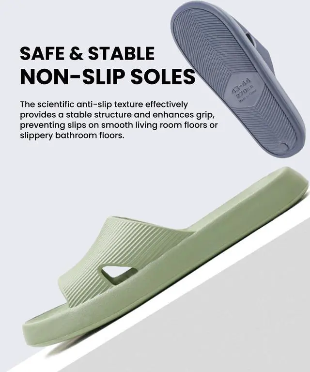 Alt view image 3 of 5 - Shower Shoes for Women & Men, Non-Slip Quick-Dry EVA Slippers Slides