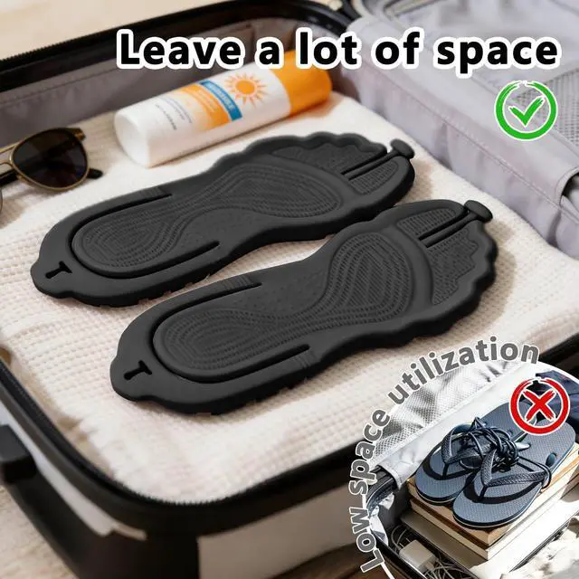 Alt view image 5 of 7 - Flip Flops for Women Men Travel Slippers Shower Shoes Foldable Bathroom Camp Beach Sandals Lightweight Non-Slip Quick Dry