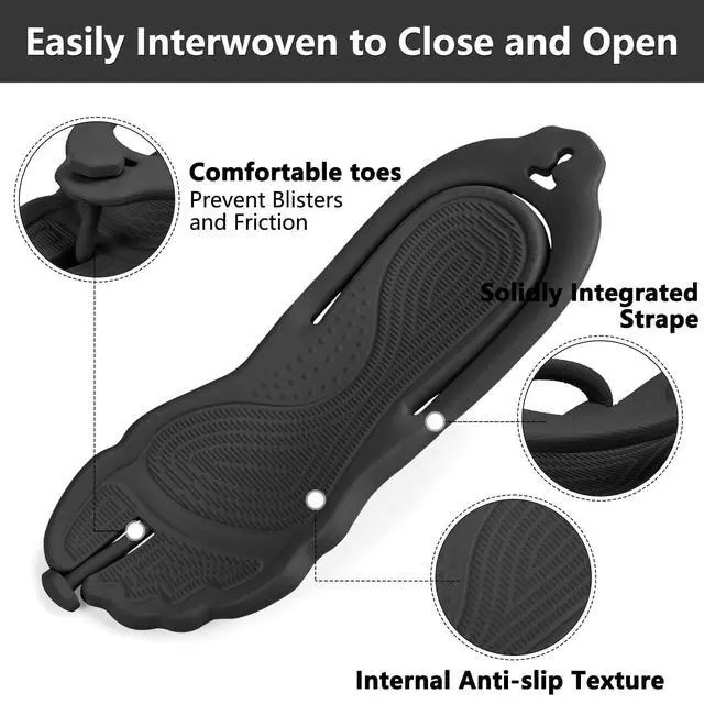 Alt view image 6 of 7 - Flip Flops for Women Men Travel Slippers Shower Shoes Foldable Bathroom Camp Beach Sandals Lightweight Non-Slip Quick Dry
