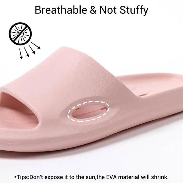 Alt view image 5 of 7 - Shower Shoes Quick-Dry Non-Slip Bathroom Slippers for Men & Women,Quick-Dry Non-Slip, Home Slides Dorms, Gym, Pool, Spa, Camping, Beach Pink Size 250mm