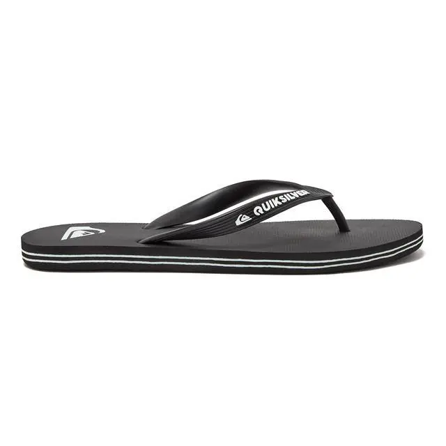 Alt view image 2 of 5 - Molokai Flip Flops for Men, Athletic Mens Sandals, Size 6 to 16 Thong Mens Slides, Black/Black/White, 14